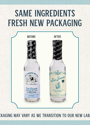 Fee Brothers Fee Foam   Cocktail Foamer and Mixer, Egg Substitute, Vegan Friendly, Gluten Free, 5 fl oz