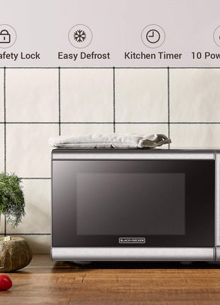 BLACK+DECKER Countertop Microwave Oven, 0.7 Cu.Ft, 700W, Stainless Steel