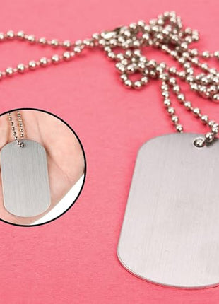 30 PCS 2"x1" Stamping Blank Dog Metal Tags Stamping Aluminum Tag Pendants Shield Shape with Chain Necklaces, Hip Hop Style Pet Dog Name Number Tags Personalized Pendant