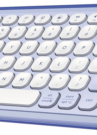 Logitech POP ICON Keys Wireless Bluetooth Keyboard - Lilac and Off-White | Comfortable typing, programmable keys, easy-switch between up to 3 devices, for laptop, tablet, PC