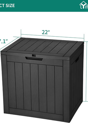 YITAHOME 30 Gallon Deck Box Outdoor Storage Box, Waterproof Resin Package Delivery and Storage Box with Lockable Lid for Patio Furniture Cushions, Pool Accessories, Garden Tools, Black