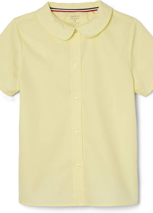 French Toast Girl's Short Sleeve Peter Pan Collar Blouse (Standard & Plus), White, 7