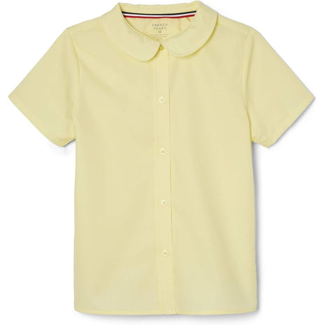 French Toast Girl's Short Sleeve Peter Pan Collar Blouse (Standard & Plus), White, 7
