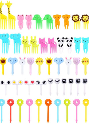 156PCS Animal Food Picks for Kids Bento Box Accessories, FATLODA Fun Kid Food Picks, Cute Fruit Toothpicks for Kids Lunch Accessories, Reusable Lunchbox Pick for Kid Toddler