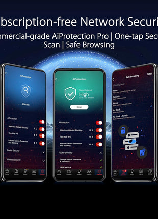 ASUS ROG Rapture GT-BE98 PRO First Quad-Band WiFi 7 Gaming Router supports 320MHz, Dual 10G Port, Triple-level Game Acceleration, Mobile Game Mode, Subscription-Free Security, AiMesh, and VPN features