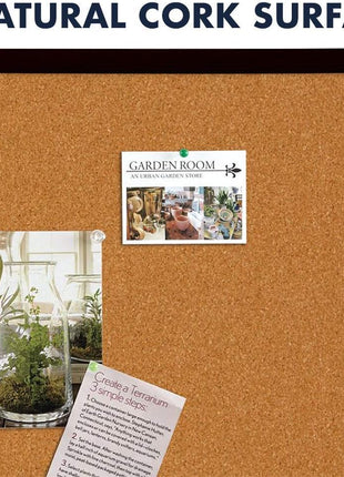 Quartet Cork Bulletin Board, Framed Corkboard, 2' x 3', Black Frame, Message Board, Vision Board (MWDB2436-BK)