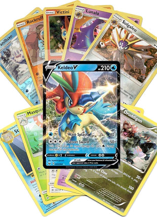 Pokemon Cards 50 Card Assorted Lot with Guaranteed V Pokemon