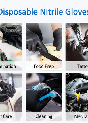 Schneider Nitrile Exam Gloves, Black, Medium, 100-ct Box, 4-mil, Latex-Free, Powder-Free, Food-Safe