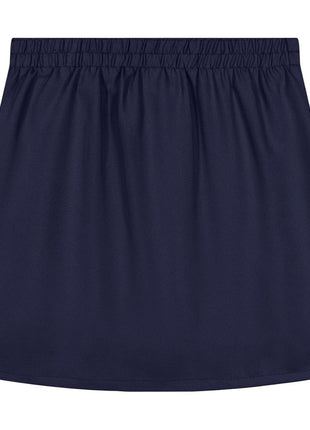 Nautica Girl's School Uniform Pleated Pull-on Scooter Skirt with Undershorts, Knit Waistband, Navy Ruffle, 10
