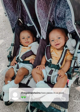 Delta Children LX Side by Side Stroller - with Recline, Storage & Compact Fold, Night Sky