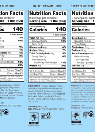Built Bar, Puff Protein Bars, Variety Pack, Collagen, On-the-go Snacks, Breakfast Bar, Mixed Sampler, 12 Pack