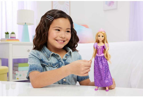 Mattel Disney Princess Rapunzel Doll in Sparkling Fashion with Removable Skirt, Tiara and Shoes, Posable & Collectible, Inspired by Tangled Movie