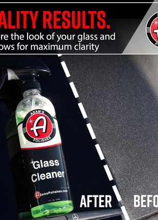 Adam's Polishes Glass Cleaner - Car Window Cleaner | Car Wash All-Natural Streak Free Formula For Car Cleaning | Safe On Tinted & Non-Tinted Glass | Won't Strip Car Wax or Paint Protection