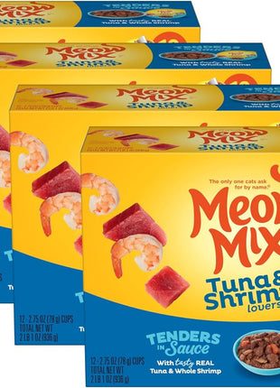 Meow Mix Tender Favorites Poultry & Beef Variety Pack, Wet Cat Food, 2.75 oz Cup (24 Pack)
