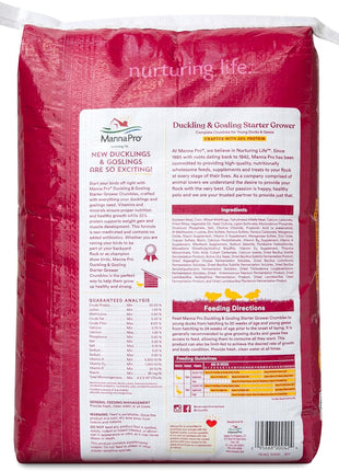 Manna Pro Duck Starter Grower Crumble | Non-Medicated Feed for Young Ducks | Supports Healthy Digestion | 25 Pounds