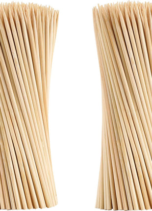 200 PCS Bamboo Skewers, 6 Inch Food Sticks for Appetizers Fruit Kebabs | Natural Mini Wooden Skewers for Barbecue Grilling Burger Sausage, Cocktail Picks for Drinks, Long Toothpicks Tooth Picks