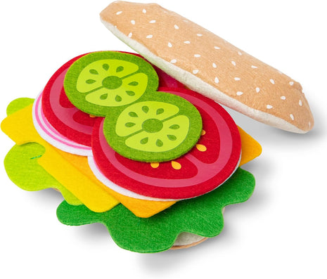 Melissa & Doug Felt Food Sandwich Play Food Set (33 pcs), Orange, 1 Count