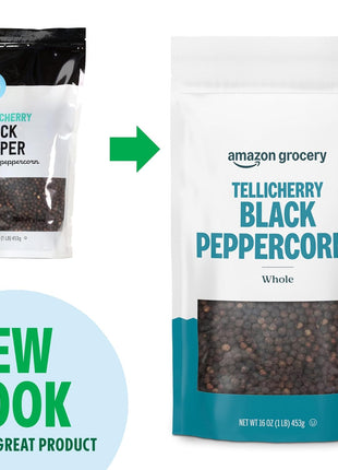 Amazon Grocery, Tellicherry Whole Black Peppercorn, 16 Oz