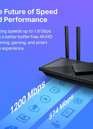 TP-Link AX1800 WiFi 6 Router (Archer AX21 V5) – Dual Band Wireless Internet, Gigabit, Easy Mesh, Works with Alexa - A Certified for Humans Device, Free Expert Support