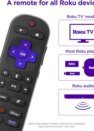 Roku Voice Remote Pro (2nd Ed.) | Rechargeable TV Remote Control with Hands-free Voice Controls, Backlit Buttons, & Lost Remote Finder - Replacement Remote Compatible with All Roku TV, Players & Audio