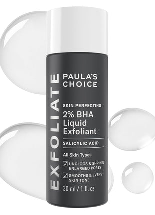 Paula's Choice SKIN PERFECTING 2% BHA Liquid Exfoliant with Salicylic Acid, Facial Polish for Pores, Wrinkles & Fine Lines, Suitable for Blackhead-Prone Skin, Fragrance-Free