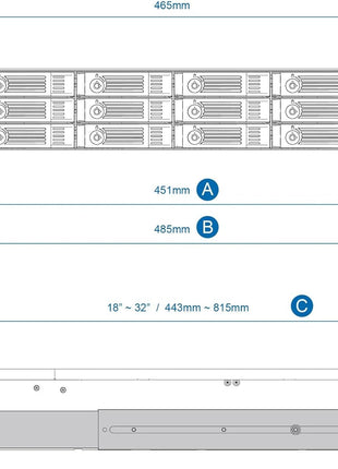 QNAP Qnap 2U Rail Kit (RAIL-B02),Silver