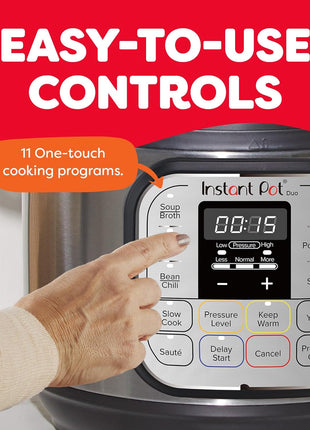 Instant Pot Duo 7-in-1 Mini Electric Pressure Cooker, Slow Rice Cooker, Steamer, Sauté, Yogurt Maker, Warmer & Sterilizer, Includes Free App with over 1900 Recipes, Stainless Steel, 3 Quart