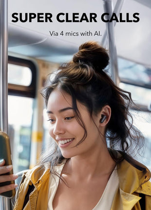 Soundcore P30i by Anker Noise Cancelling Earbuds, Hands-Free Viewing | Strong and Smart Noise Cancelling, Powerful Bass, 45H Playtime, 2-in-1 Case and Phone Stand, IP54, Bluetooth 5.4