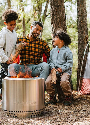 Solo Stove Bonfire with Stand 
•19.5 inch Smokeless Fire Pit, Removable Ash Pan 
•Portable Stainless Steel Wood Burning Outdoor Fireplace, Ideal for 4–6 People, 21.75 lbs