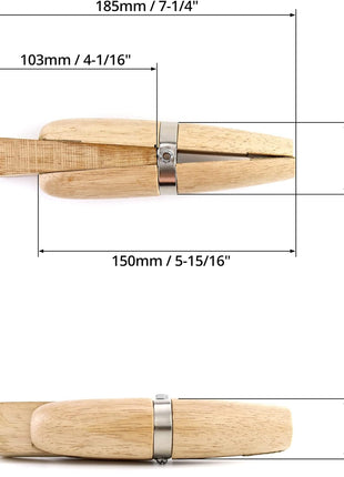 QWORK Wooden Ring Clamp, Hand Tool Wire Clamp for Jewelry Making Stone Setting Engraving Repair