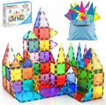 PicassoTiles 100 Piece Set 100Pcs Magnet Building Tiles Clear Magnetic 3D Building Blocks Construction Playboards, Creativity Beyond Imagination, Inspirational, Recreational, Educational Conventional