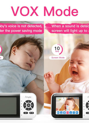 Simyke Smart Video Baby Monitor with Camera and Audio,Dual Mode,WiFi On/Off Switch,2.8inch Display,App,1080p Camera,1500ft Long Range,Night Vision,2-Way Talk,AI Baby Growth Album Function