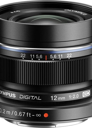 OM SYSTEM Olympus M.Zuiko Digital ED 12mm F2.0 Black for Micro Four Thirds System Camera, Compact Wide Angle Lens for Starry Sky and Landscape