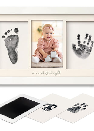 Inkless Hand and Footprint Kit, Boy Girl Newborn Keepsake (Alpine White) | No Mess Ink Pad for Baby Handprint, Clean Touch Paw Print Kit for Dog Picture Frame, Personalized Baby Christmas Shower Gifts