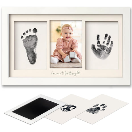 Inkless Hand and Footprint Kit, Boy Girl Newborn Keepsake (Alpine White) | No Mess Ink Pad for Baby Handprint, Clean Touch Paw Print Kit for Dog Picture Frame, Personalized Baby Christmas Shower Gifts