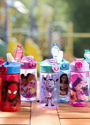Zak Designs Marvel SpiderMan Kids Spout Cover and Built-in Carrying Loop Made of Plastic, Leak-Proof Water Bottle Design (16 oz, BPA-Free)