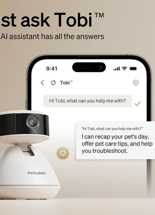 PETLIBRO AI Dog Camera Pet Camera Indoor with Phone App [Multi-Pet Recognition, Daily Activity Analysis & Smart Summaries] Cat Cam 360° View, 1080P Dog Cam Night Vision, 2-Way Audio Home Camera WiFi