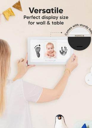 Inkless Hand and Footprint Kit, Boy Girl Newborn Keepsake (Alpine White) | No Mess Ink Pad for Baby Handprint, Clean Touch Paw Print Kit for Dog Picture Frame, Personalized Baby Christmas Shower Gifts