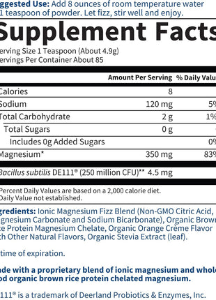 Garden of Life Dr. Formulated Whole Food Magnesium 419.5g Powder - Orange, Chelated, Non-GMO, Vegan, Kosher, Gluten & Sugar Free Supplement with Probiotics - Best for Anti-Stress, Calm & Regularity