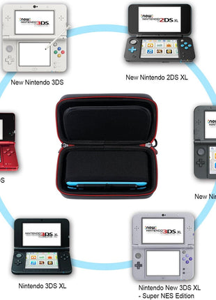 Smatree Carrying Case for Nintendo 3DS XL/2DS XL, Hard Protective Shell Travel Case for Nintendo New 3DS - Super NES Edition - Black/Red