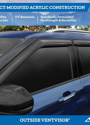 Auto Ventshade [AVS] Outside Mount Rain Guards For 96-14 Chevy Express/GMC Savana 1500; 96-24 Express/Savana 2500,3500; 09-20 4500; 03-09 Kodiak 4500/5500 | Window Vent Visors, 2 pcs. - Smoke | 92455