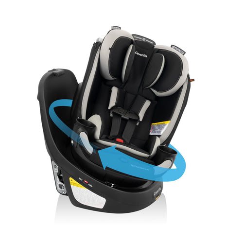 Evenflo Revolve360 Slim 2-in-1 Rotating Car Seat | with Quick Clean Cover, Rear-Facing and Forward-Facing Modes, Infant-6 Years, 4-65 lbs (Salem Black)