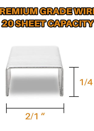 EXTRIC Staples Standard 5 PK Staples for Stapler 25,000, 1/4 Inch