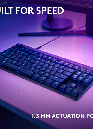 Logitech G515 TKL Wired Low Profile Gaming Keyboard, Fully Customizable RGB, Double-Shot PBT Keycaps, Tactile/Brown Switches - Black