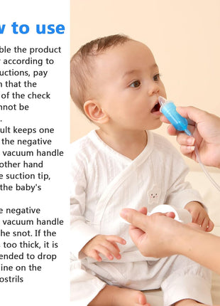 Nasal Aspirator Baby & Portable Hand Puller Nose Sucker, Strong Suction | Easy to Operate | Reusable | Easy to Carry & Soft Silicone Nose Cleaner for Baby Infant, Negative Pressure Principle