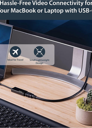 StarTech.com USB-C to HDMI Video Adapter Converter - 4K 30Hz - Thunderbolt 3 Compatible - USB 3.1 Type-C to HDMI Monitor Travel Dongle Black (CDP2HD)