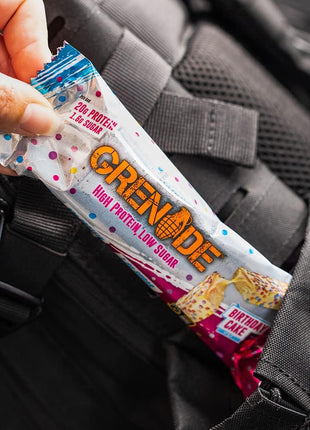 Grenade Carb Killa High Protein and Low Sugar Candy Bar, 12 x 60 g - Birthday Cake