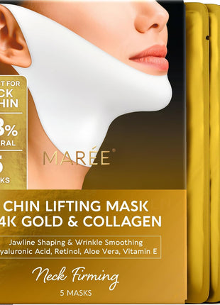 MAREE V Line Lifting Mask - Gold Face Lift Tape & Double Chin Lifting Mask