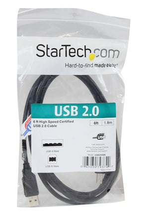 StarTech.com 6 ft. (1.8 m) USB Printer Cable - USB 2.0 A to B - Printer Cable - Black - USB A to B (USB2HAB6)