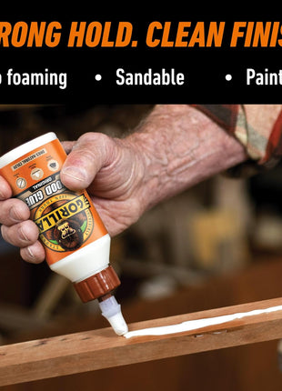 Gorilla Wood Glue; 8 Ounce Bottle; Natural Wood Color; (Pack of 1)